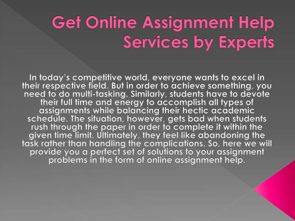 get online assignment help services by experts