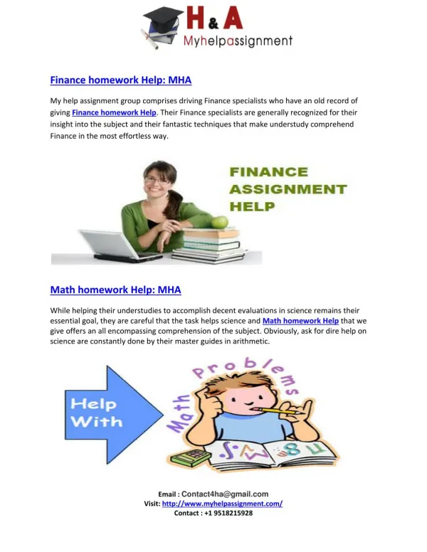 Finance & Maths Assignment : MHA