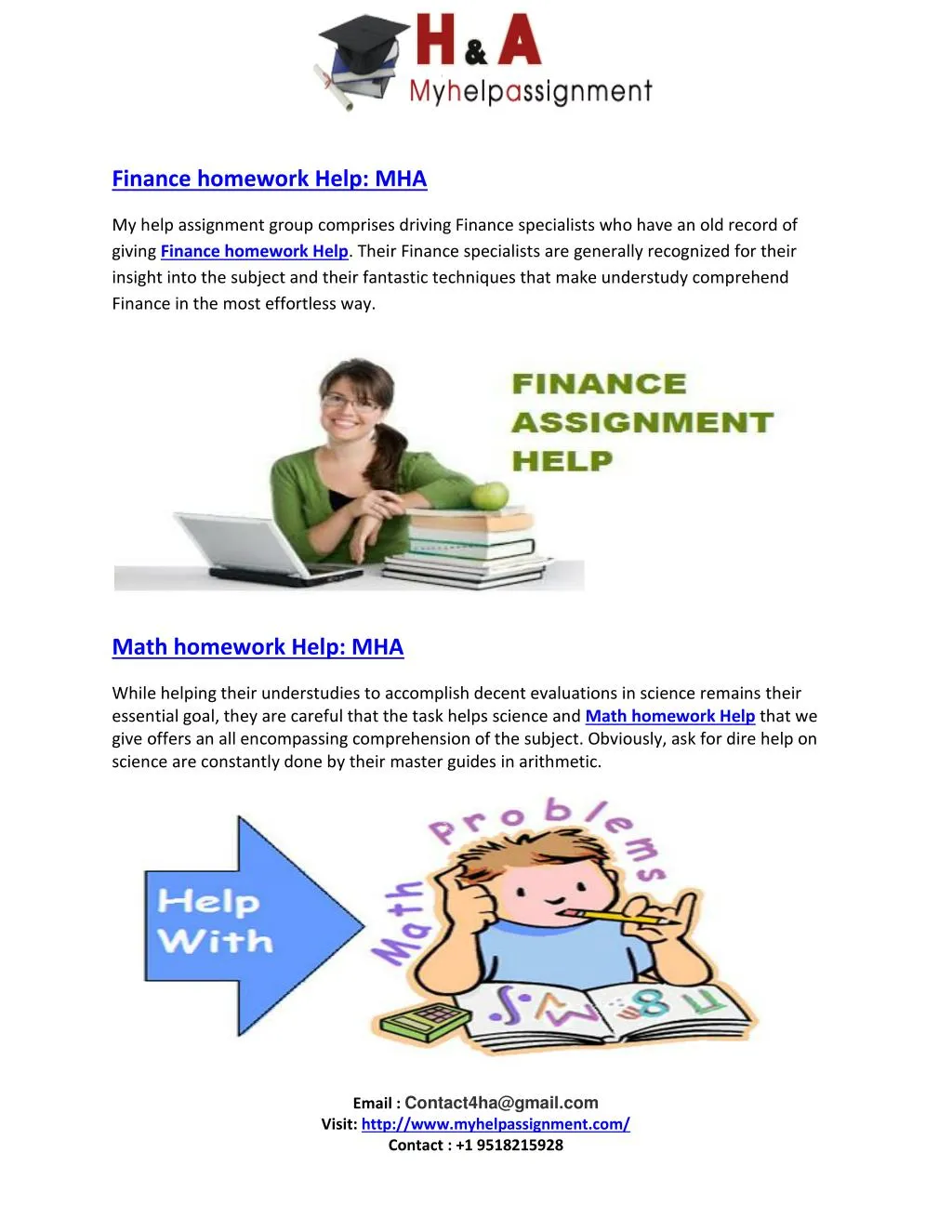 finance homework help mha