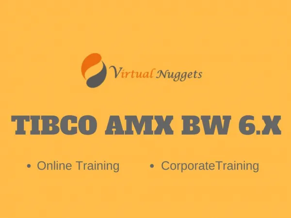 TIBCO AMX BW 6.X Online Training | Self learning Videos