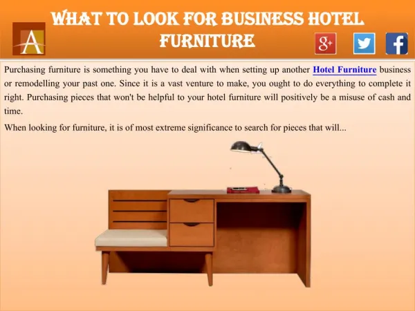 What to Look for Business Hotel Furniture