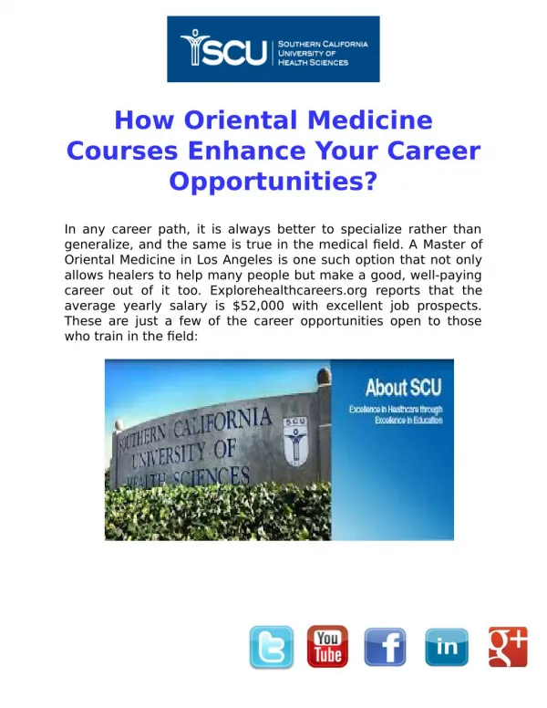 How Oriental Medicine Courses Enhance Your Career Opportunities?