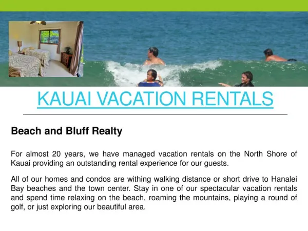 North Shore Kauai Vacation Rentals