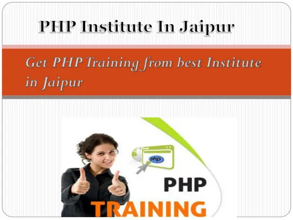 PHP Institute in Jaipur - Traininginstituteinjaipur.net