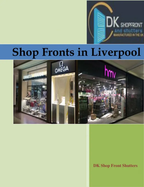 Shop Fronts in Liverpool