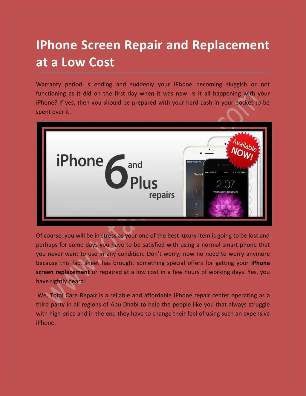 iphone screen repair and replacement at a low cost