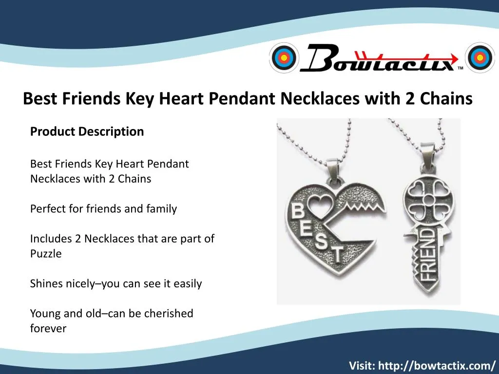 best friends key heart pendant necklaces with