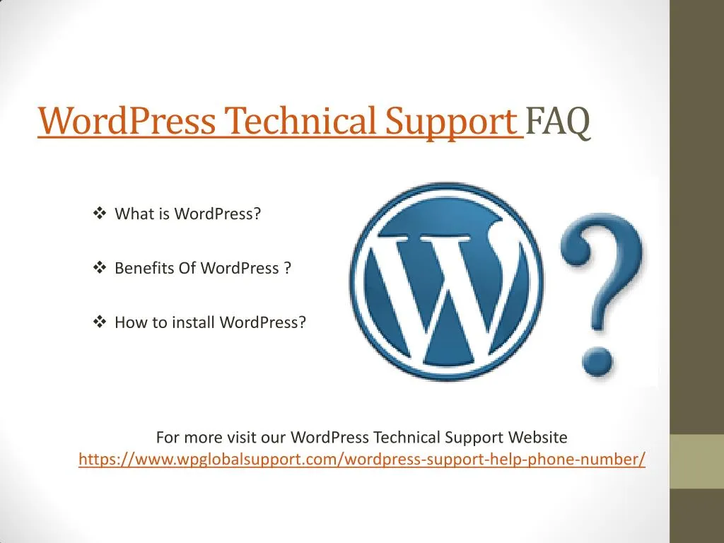 wordpress technical support faq