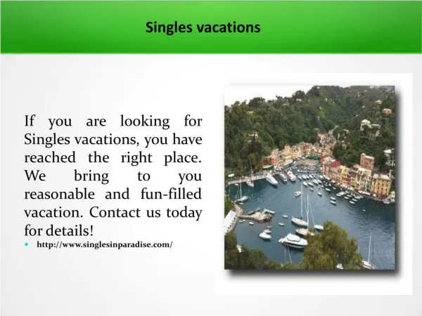 Singles vacations