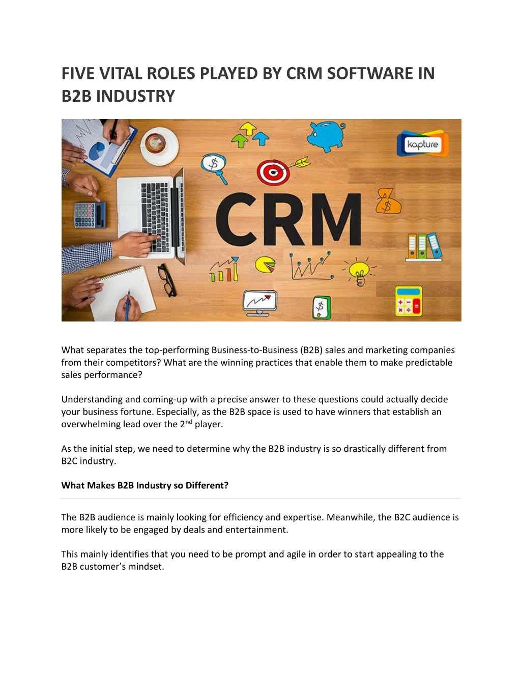 five vital roles played by crm software