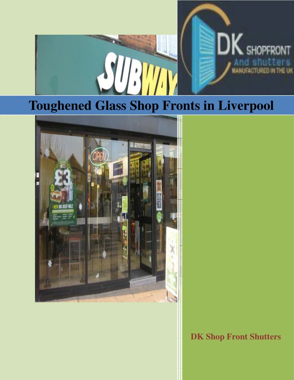 toughened glass shop fronts in liverpool