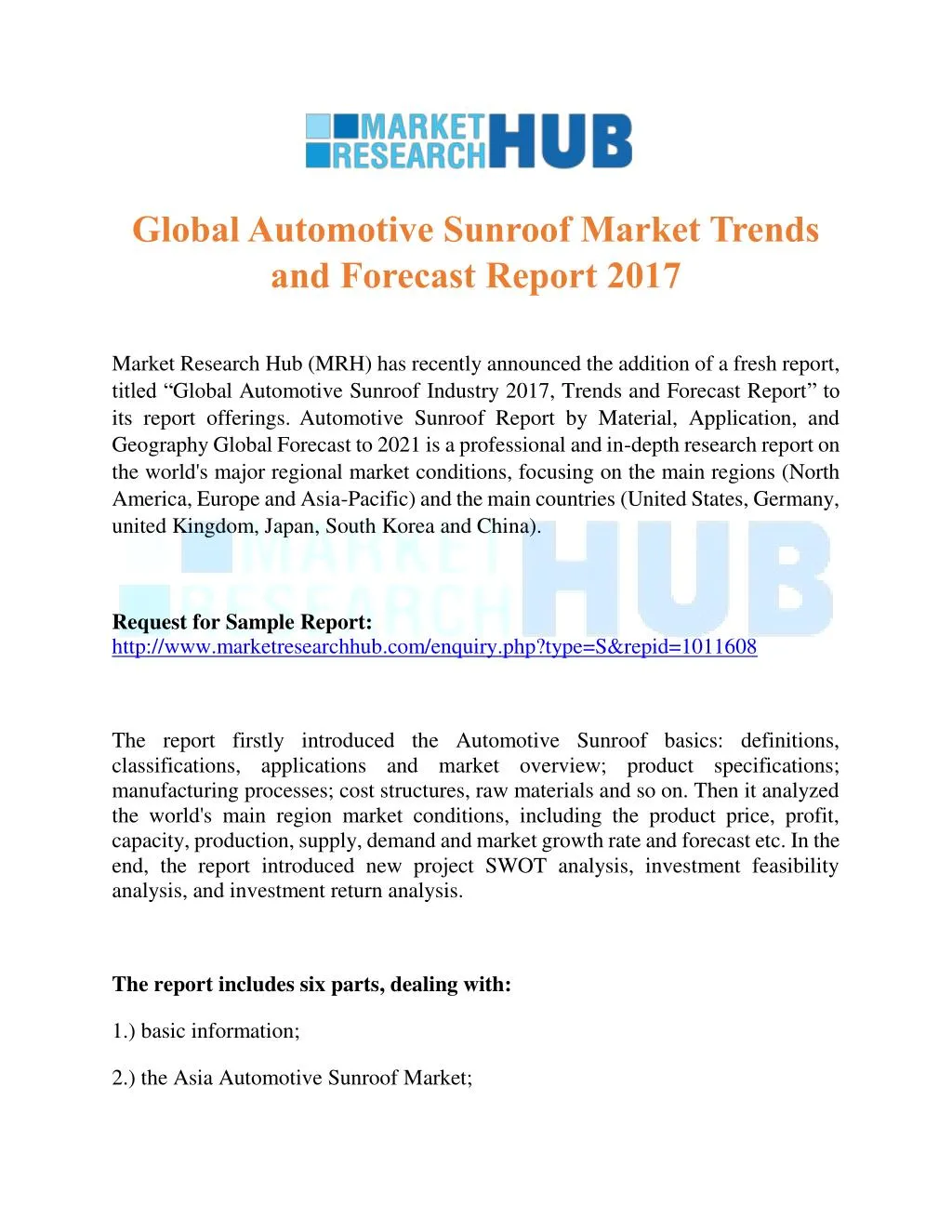 global automotive sunroof market trends