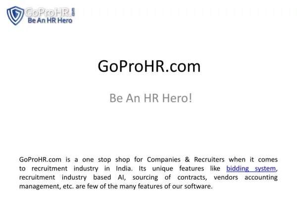 e recruitment software GoProHR