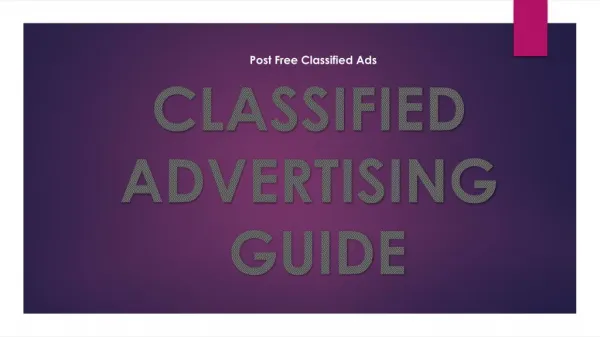 Post Free Classified Ads Classified Marketing Guide