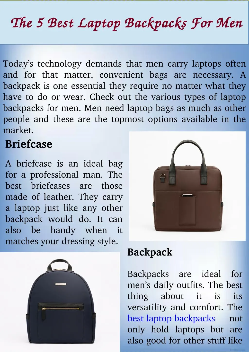 the 5 best laptop backpacks for men the 5 best