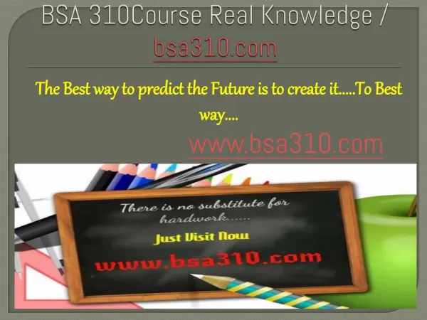 BSA 310Course Real Knowledge / bsa310 dotcom