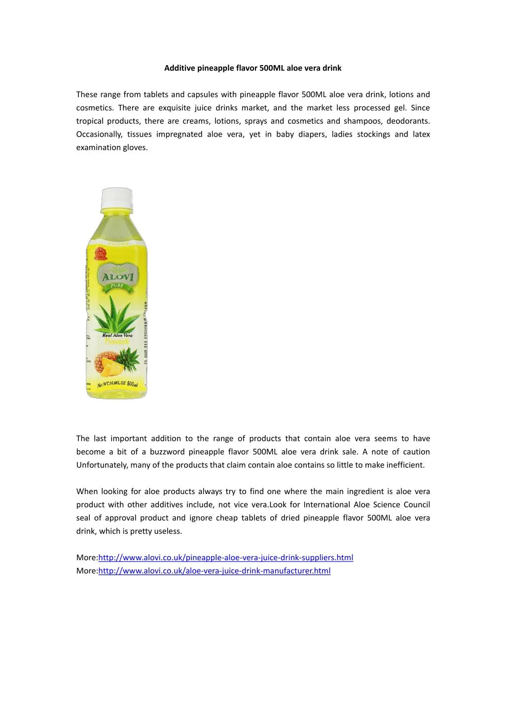 additive pineapple flavor 500ml aloe vera drink