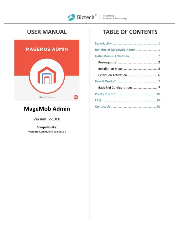 Magento 2 MageMob Admin Extension