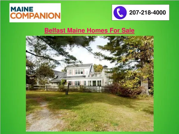 Belfast Maine Homes For Sale