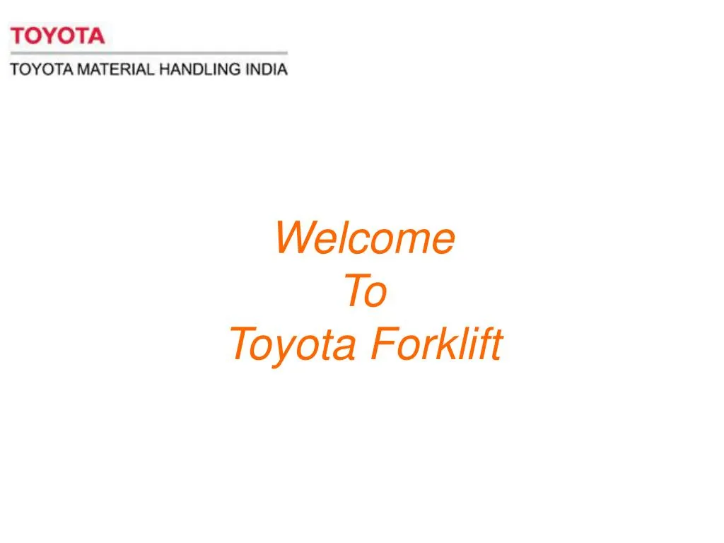 welcome to toyota forklift
