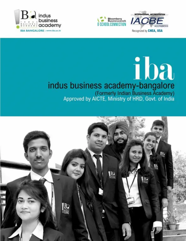 IBA Bangalore - 2017 Prospectus