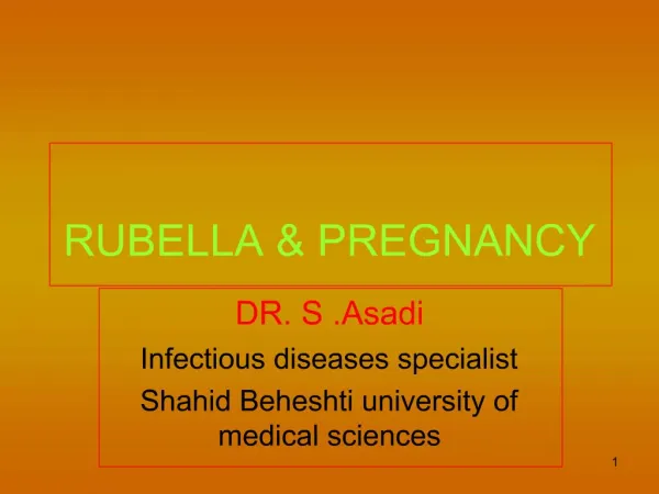 RUBELLA PREGNANCY
