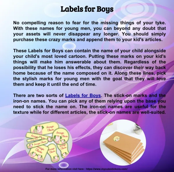 Labels for Boys