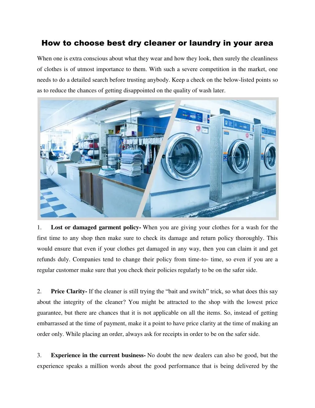 how to choose best dry cleaner or laundry in your