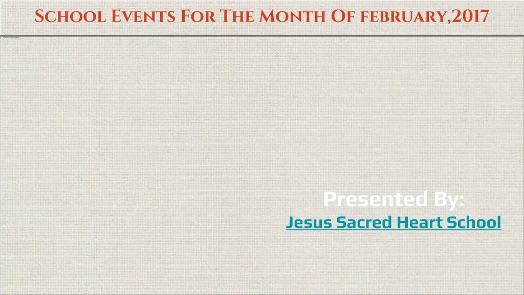 school events for the month of february 2017