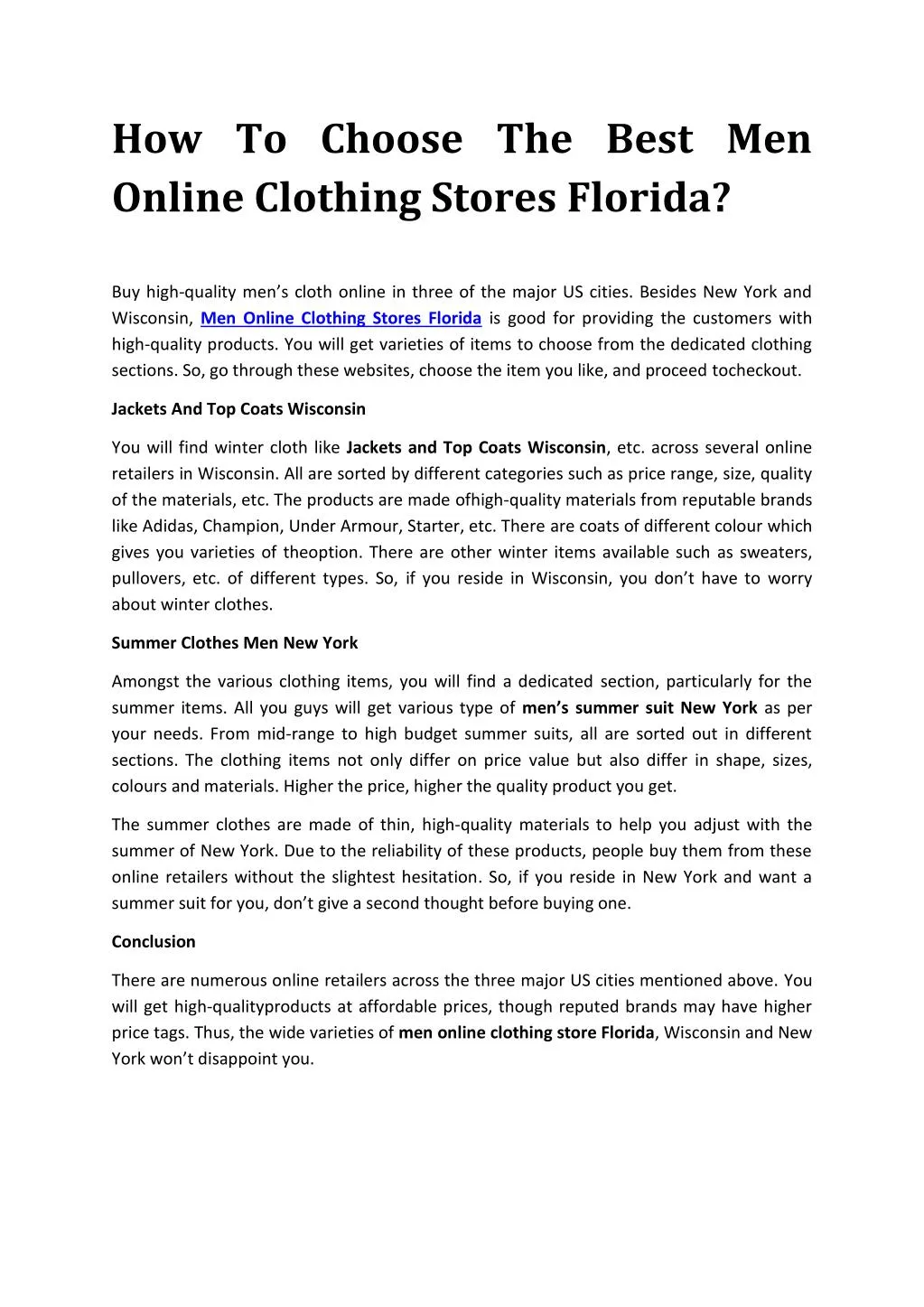 how to choose the best men online clothing stores