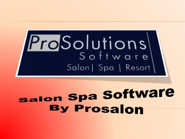 Salon Spa Software By Prosalon