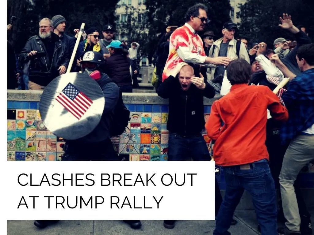 conflicts break out at trump rally