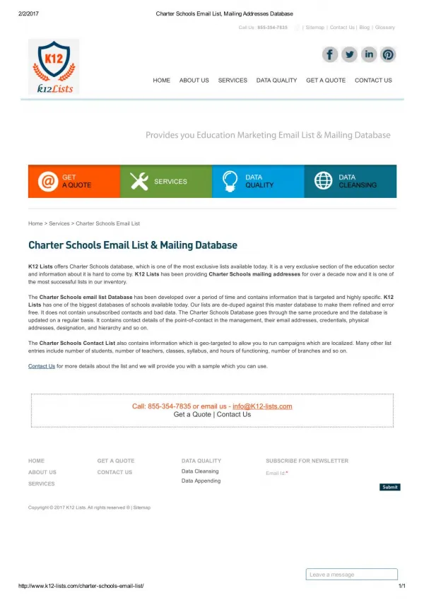Charter Schools Email List