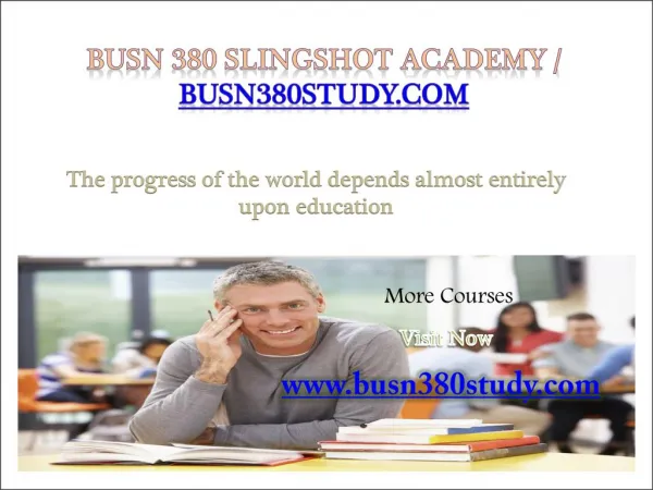 BUSN 380 Slingshot Academy / busn380study.com
