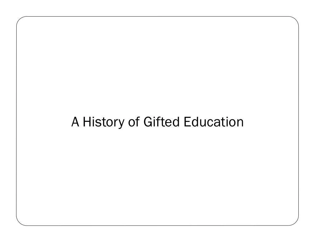 history of gifted education