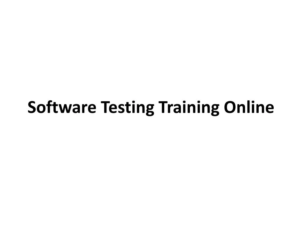 software testing training online