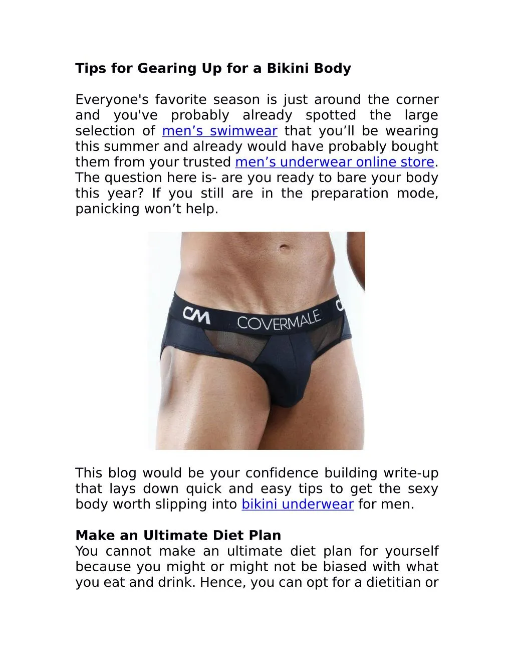 tips for gearing up for a bikini body