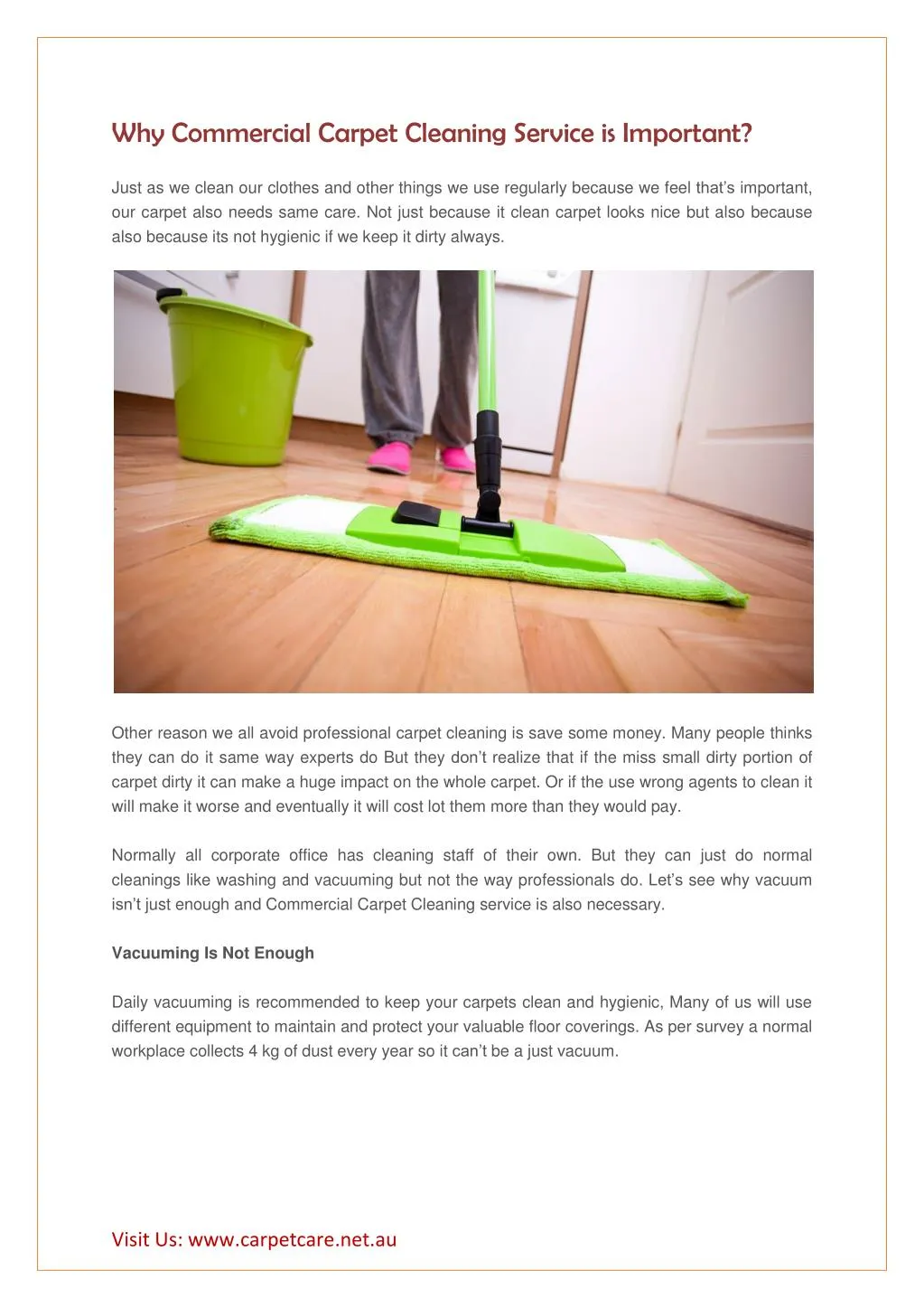 why commercial carpet cleaning service