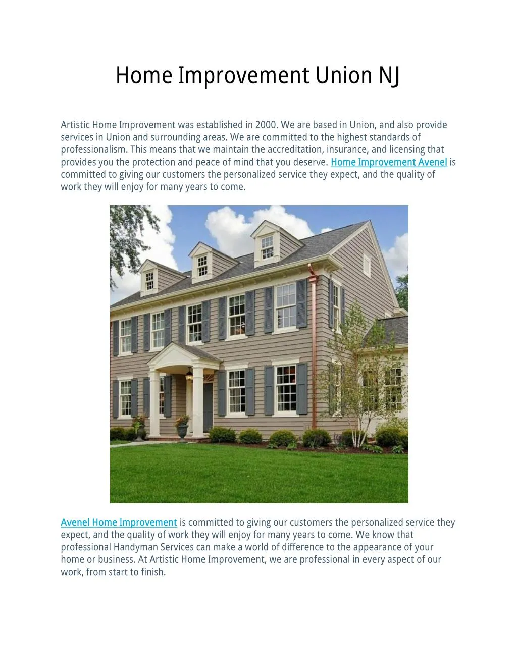 home improvement union nj