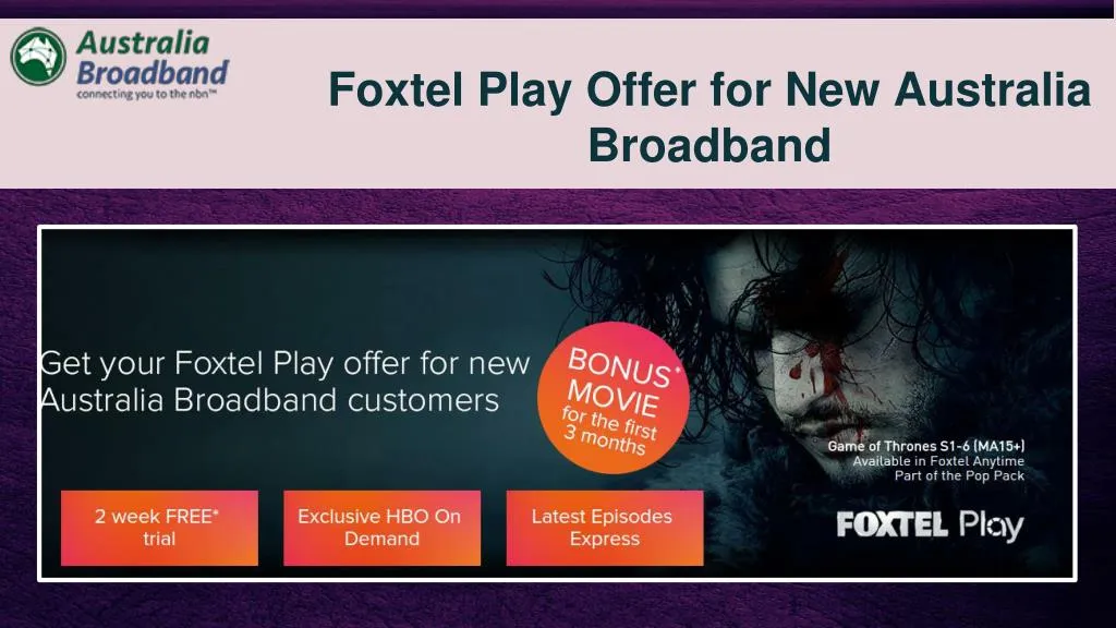 foxtel play offer for new australia broadband