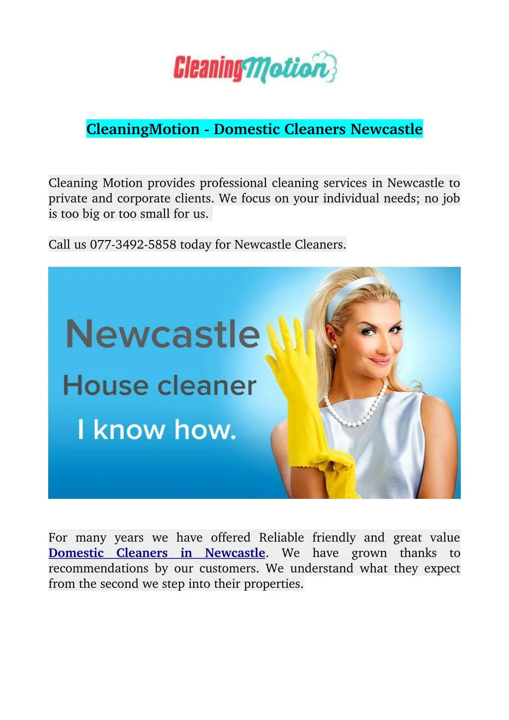 cleaningmotion domestic cleaners newcastle