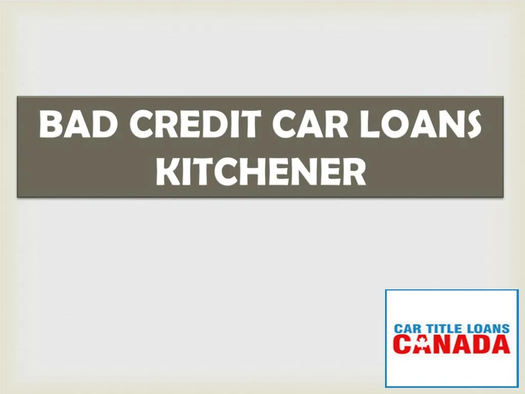 bad credit car loans kitchener