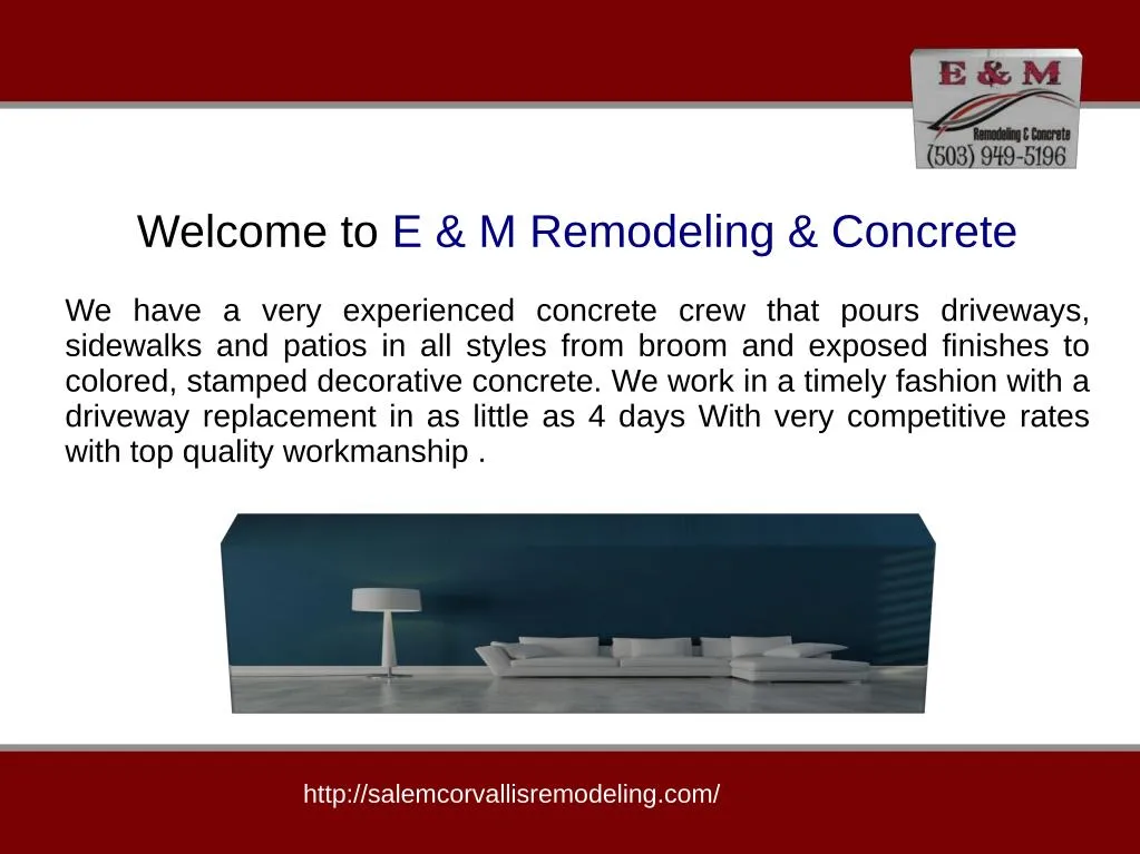 welcome to e m remodeling concrete