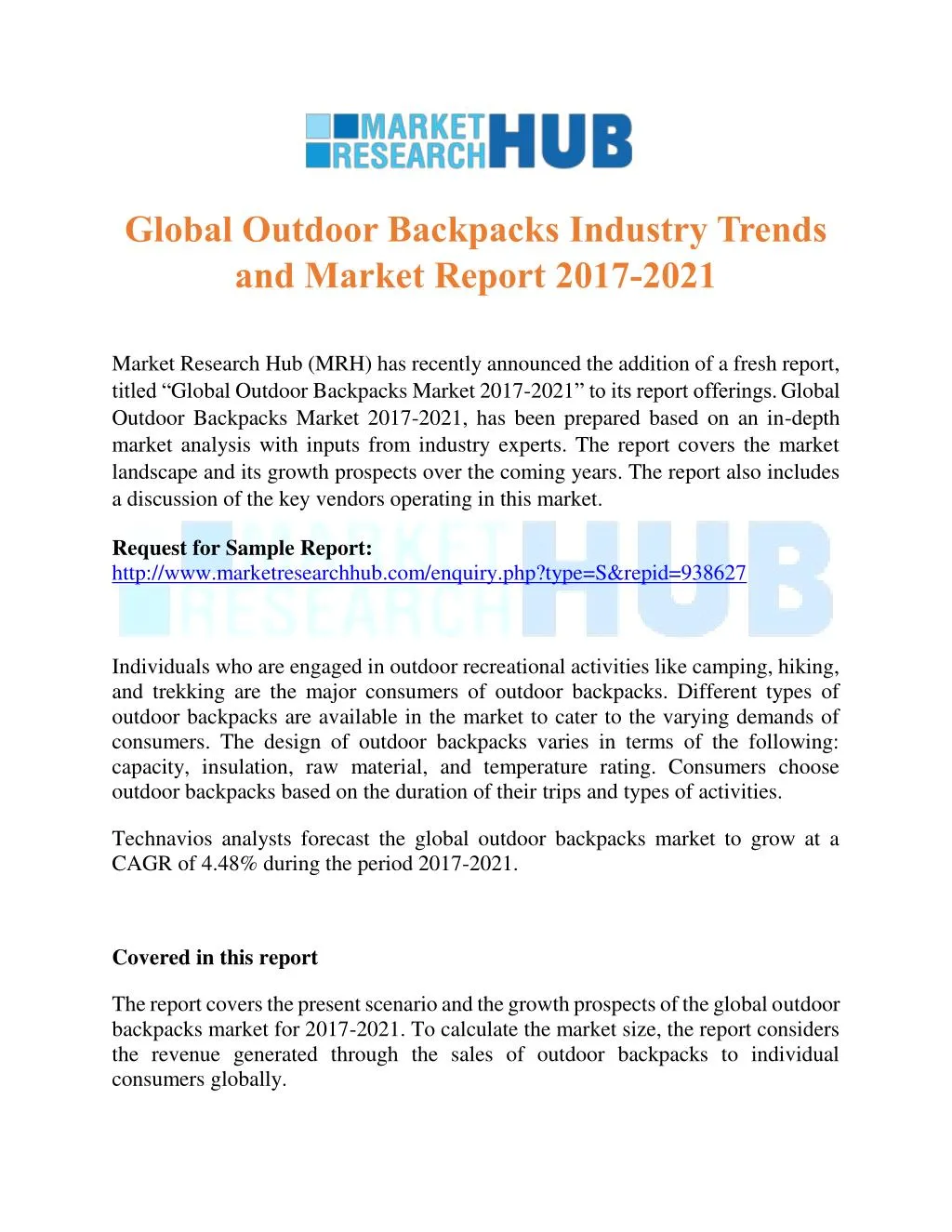 global outdoor backpacks industry trends