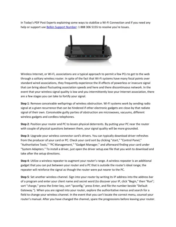 How to Stabilize a WiFi Connection