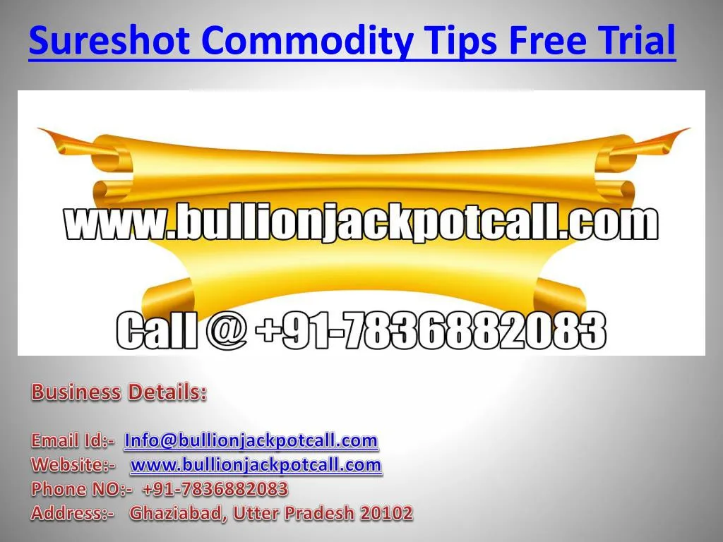 sureshot commodity tips free trial