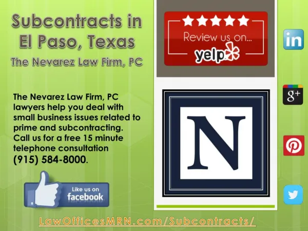 Subcontracts in El Paso, Texas - The Nevarez Law Firm, PC