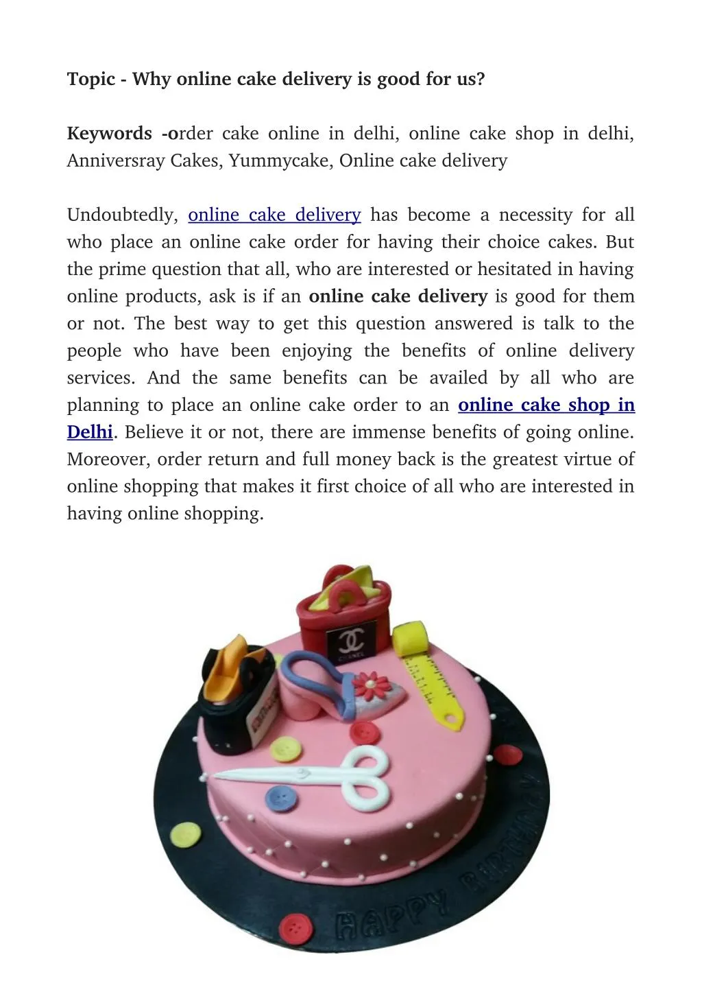 topic why online cake delivery is good for us