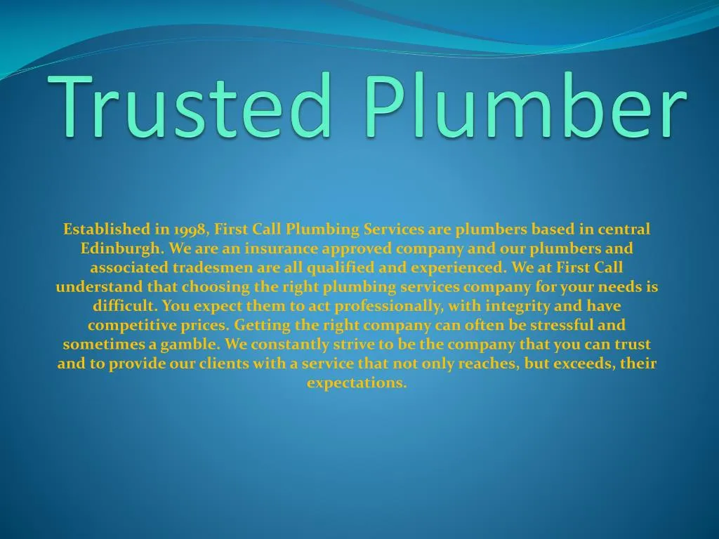 trusted plumber