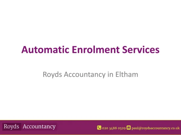 Auto Enrolment From an Eltham Accountant